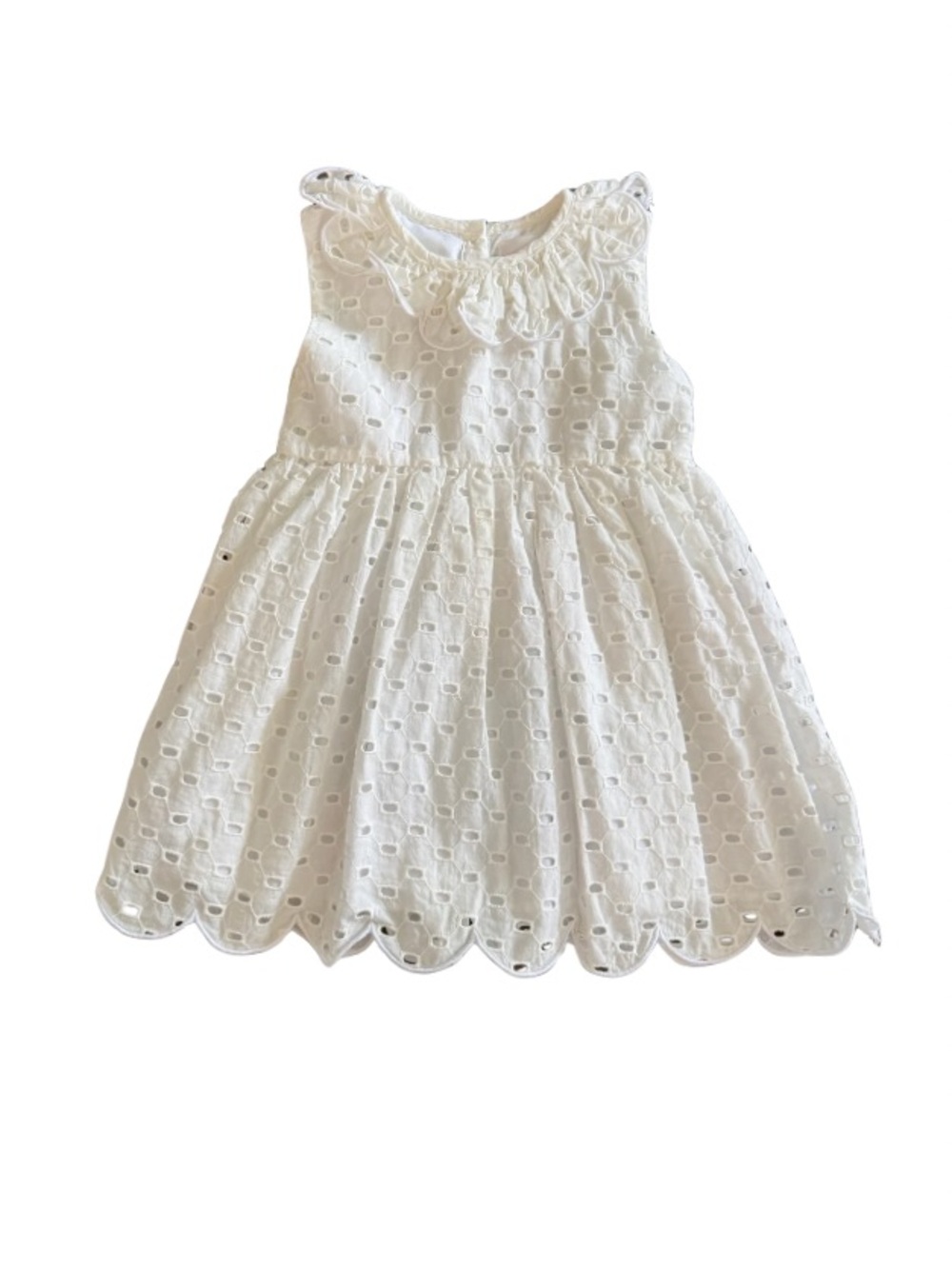 🌟 Cecil & Lou White Eyelet Scalloped Dress 3T ✨👗